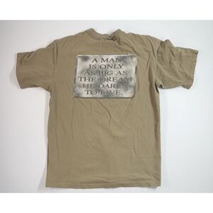 No Fear Graphic T Shirt Mens Large Tan Quote Back Y2K Streetwear